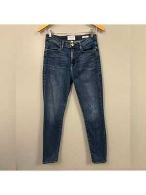 Frame Denim Women's Dark Blue Le High Skinny Jeans Size 28 Colour Valley View